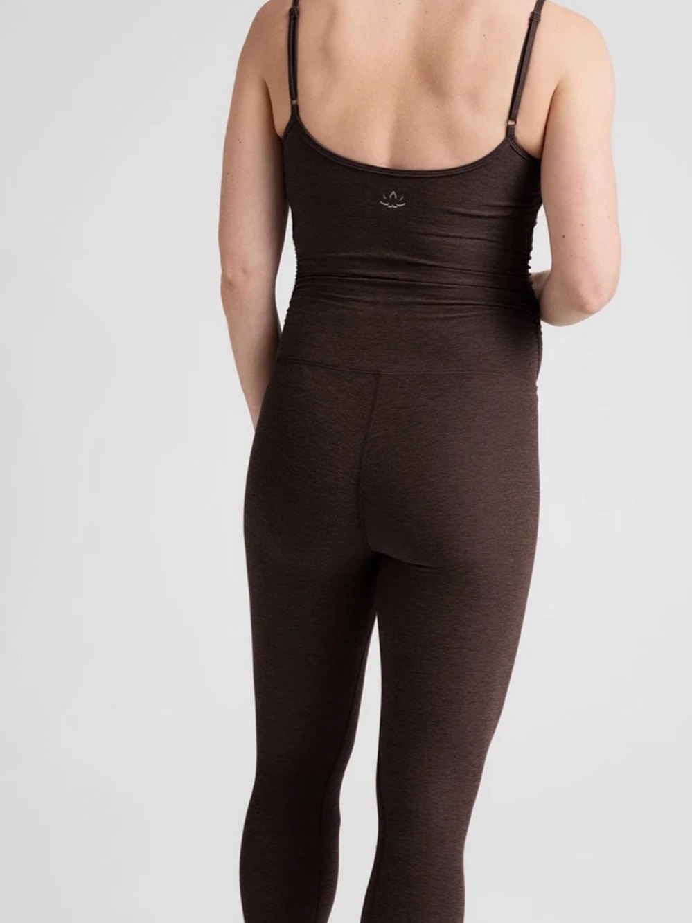 Beyond Yoga Maternity Uplift Jumpsuit- Chocolate Brown - Picture 2 of 3